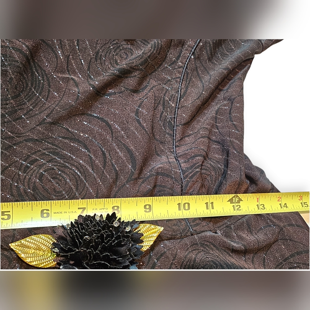 Mud Pie Brown Rose Party Dress Size 8 - Picture 6 of 12
